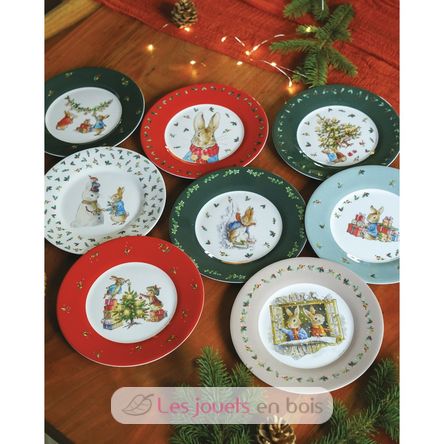 Plato Peter Rabbit Navidad verde 20 cm PJ-BP926N Petit Jour 3