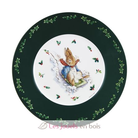 Plato Peter Rabbit Navidad verde 20 cm PJ-BP926N Petit Jour 1