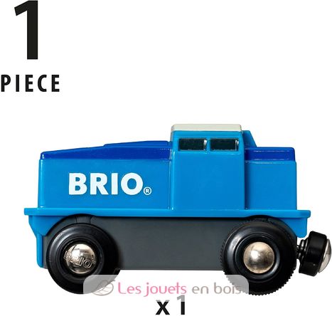 Locomotora de carga azul con batería BR33130 Brio 4