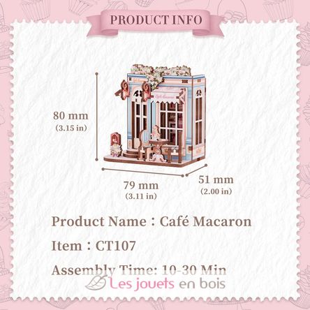 Mini Book Nook Café Macarrón CT107 Cartartem 7