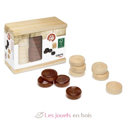 Peones de madera para las damas CA617 Cayro 1