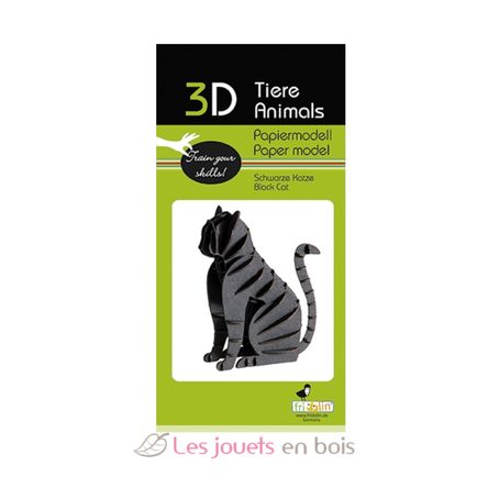 Modelo 3D de papel gato negro FRI-11635 Fridolin 2