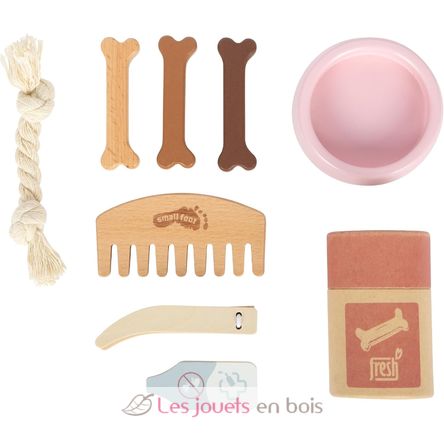 Perro con bolsa y set de cuidados rosa LE12838 Small Foot company 6