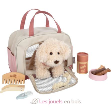Perro con bolsa y set de cuidados rosa LE12838 Small Foot company 1