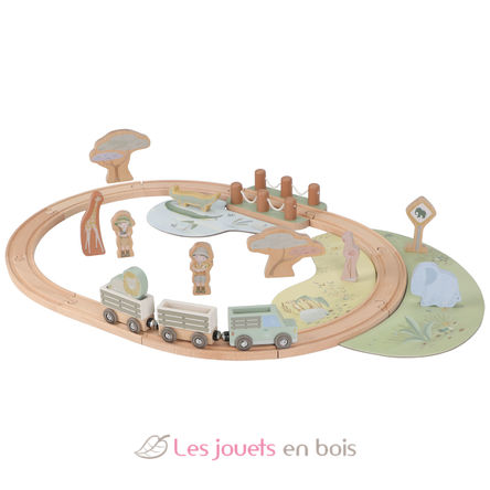 Set de ferrocarril de madera Safari Friends LD7451 Little Dutch 5