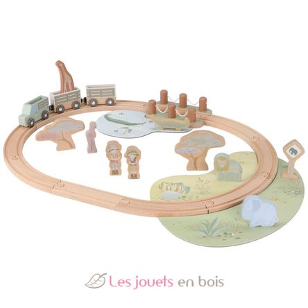 Set de ferrocarril de madera Safari Friends LD7451 Little Dutch 6