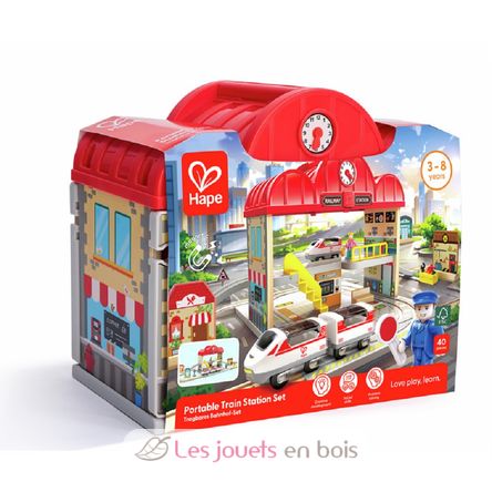 Set de estación de tren portátil HA-E3877 Hape Toys 1