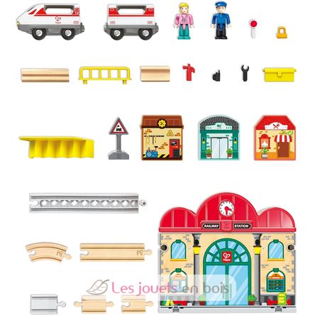 Set de estación de tren portátil HA-E3877 Hape Toys 3