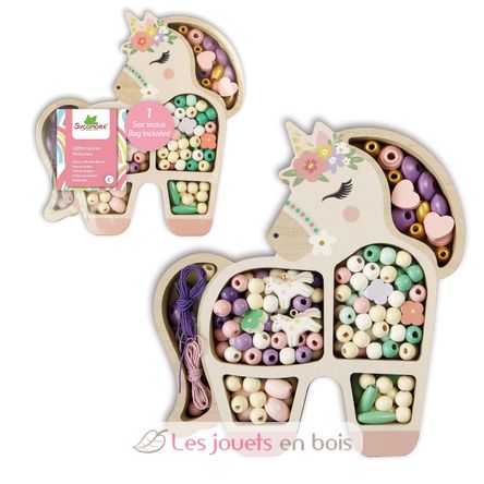 Kit de perlas de madera unicornio SYCRE3284 Sycomore 4
