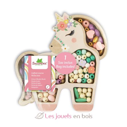 Kit de perlas de madera unicornio SYCRE3284 Sycomore 2