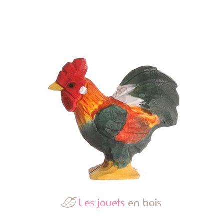 Figura gallo en madera WU-40601 Wudimals 1