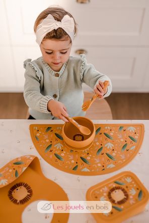 Kit tenedor y cuchara de silicona Cracky el dinosaurio SJ-SI0931 Sassi Junior 2