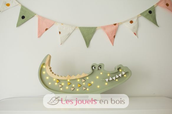 Luz nocturna Cocodrilo Caqui pastel LL052-376 Little Lights 3