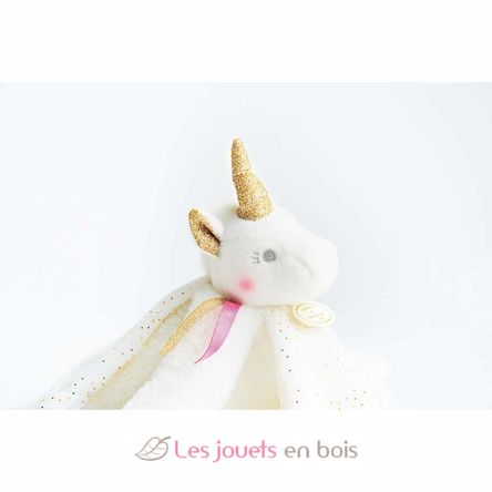 Lucie el unicornio de peluche dorado DC3275 Doudou et Compagnie 2