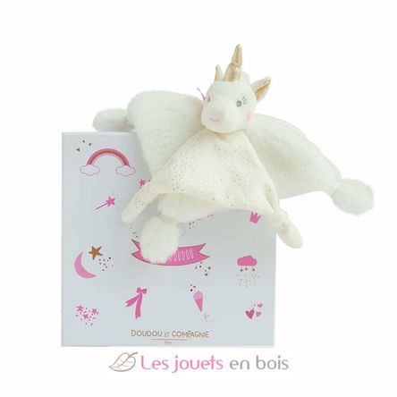 Lucie el unicornio de peluche dorado DC3275 Doudou et Compagnie 1