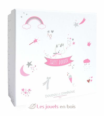 Lucie el unicornio de peluche dorado DC3275 Doudou et Compagnie 4