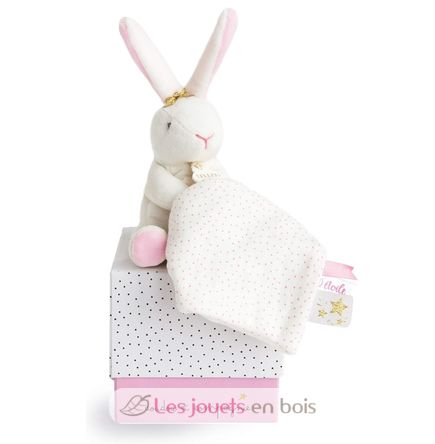 Conejo Pantin Peluche con flores DC3513 Doudou et Compagnie 1