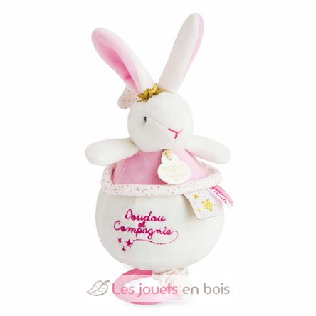 Conejo de peluche musical Flores DC3519 Doudou et Compagnie 1