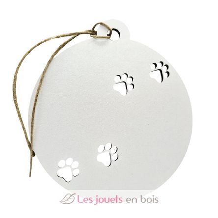 Adorno bola de madera blanco personalizable con huellas VI-BN21 Vintiun 1