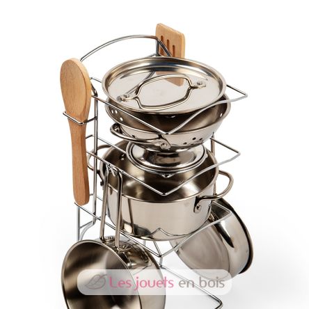 Juego de ollas y sartenes de metal BJ36019 Bigjigs Toys 4