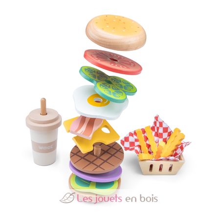 Set de comida rápida de madera NCT10617 New Classic Toys 2