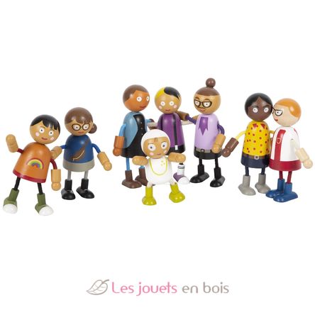 Familia de muñecas flexibles con bebé LE12426 Small Foot company 2