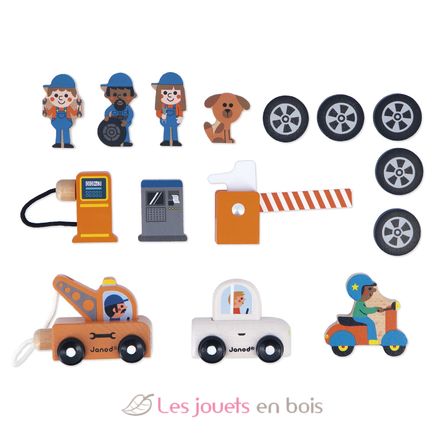 Garaje de madera Cross Roads J05918 Janod 2