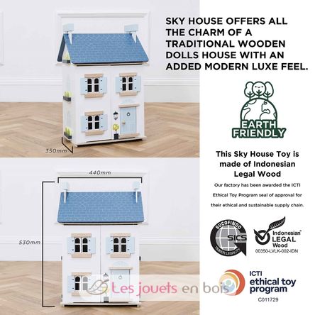Casa de muñecas de madera Sky House TV-H127 Le Toy Van 7