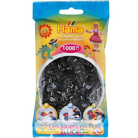 Bolsa de 1000 cuentas de plástico Midi negro HAMA-207-18 Hama 1