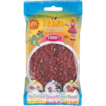 Bolsa de 1000 cuentas de plástico Midi rojo marrón HAMA-207-30 Hama 1