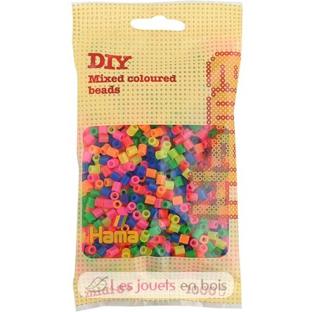 Bolsa de 1000 cuentas de plástico Midi mezcla de neón HAMA-207-51 Hama 1
