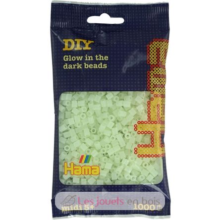 Bolsa de 1000 cuentas de plástico Midi fosforescente HAMA-207-55 Hama 1