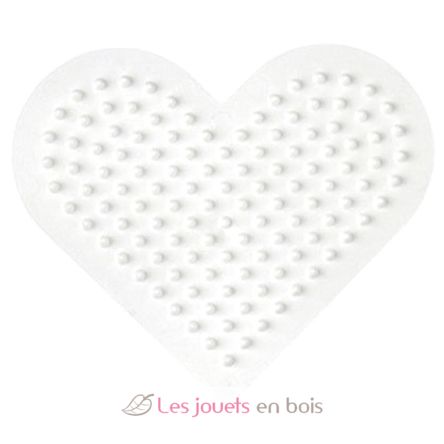 Placa corazón pequeño con cuentas de plástico Midi blancas HAMA-236 Hama 2
