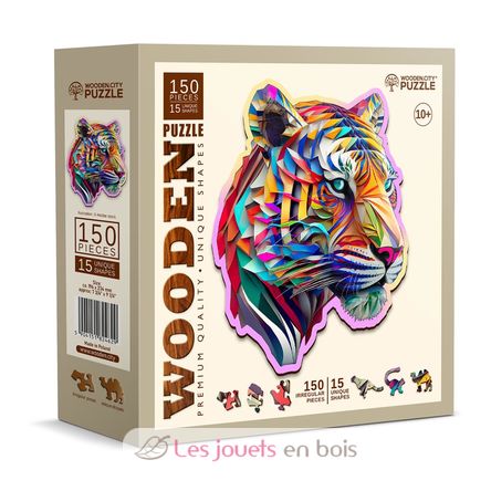 Puzzle de madera Tigre colorido 150 piezas WC-HE-0169-M Wooden City 2
