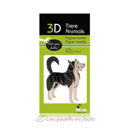 Modelo 3D de papel Husky siberiano FRI-11638 Fridolin 2