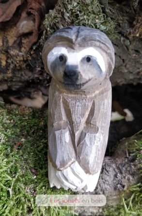 Figura perezoso de tres dedos en madera WU-40719 Wudimals 4