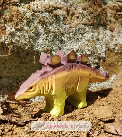 Figura estegosaurio en madera WU-40902 Wudimals 2