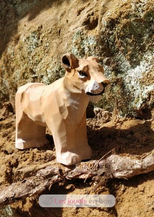 Figura leona en madera WU-40462 Wudimals 3