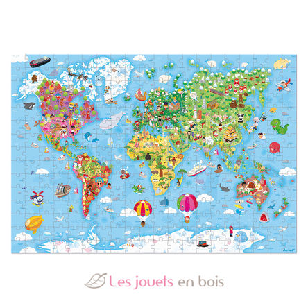 Puzzle gigante Mapa del mundo 300 piezas J02656 Janod 2