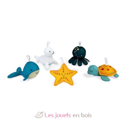 5 esponjas de baño Petits Barboteurs J04728 Janod 1