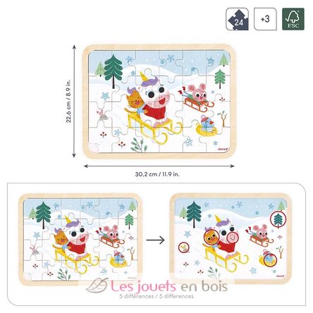 Puzzle de madera Montaña 24 piezas J07127 Janod 2