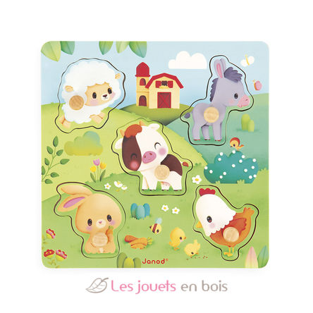 Puzzle táctil de la granja 5 piezas J07129 Janod 1
