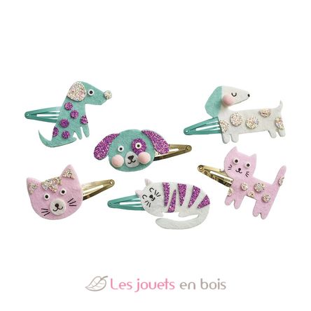 6 pasadores con purpurina para crear - Little Pets J09181 Janod 2