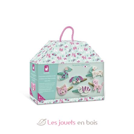 6 pasadores con purpurina para crear - Little Pets J09181 Janod 1