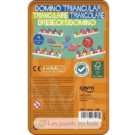 Dominó triangular en caja metálica CA108 Cayro 5