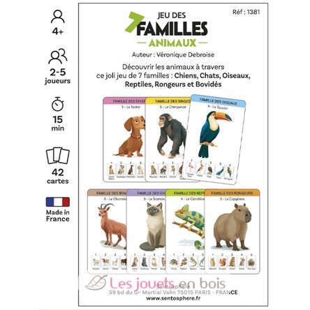 Juego de 7 familias Animales SS-1381 Sentosphère 3