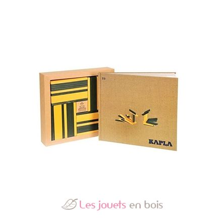 Caja de 40 cartones verdes y amarillos con libro KAJLJP23-4358 Kapla 3