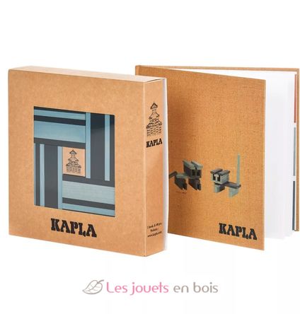 Caja de 40 cartones azul claro y oscuro con libro KABLBP21-4357 Kapla 3