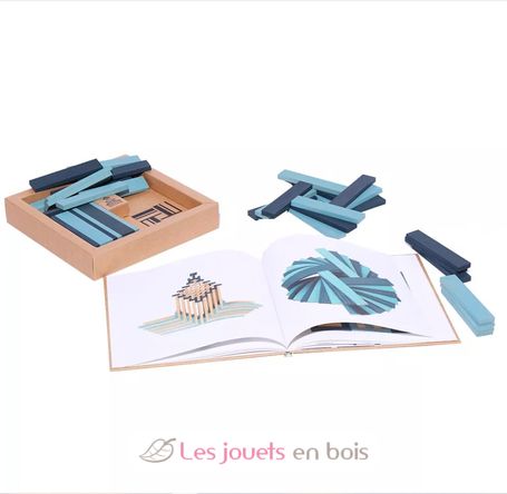Caja de 40 cartones azul claro y oscuro con libro KABLBP21-4357 Kapla 4