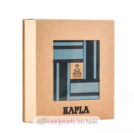 Caja de 40 cartones azul claro y oscuro con libro KABLBP21-4357 Kapla 2